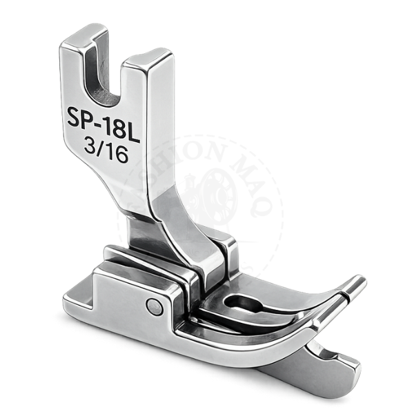 Calcador de Pesponto Para Reta Industrial de Metal com Guia Esquerdo 3/16 (5mm)