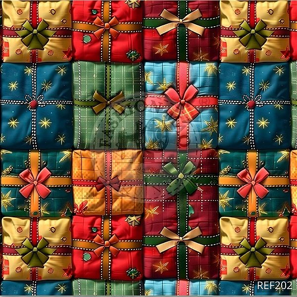 Tecido Tricoline Digital Natal Patch 3