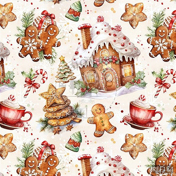 Tecido Tricoline Digital Sweet Christmas 1