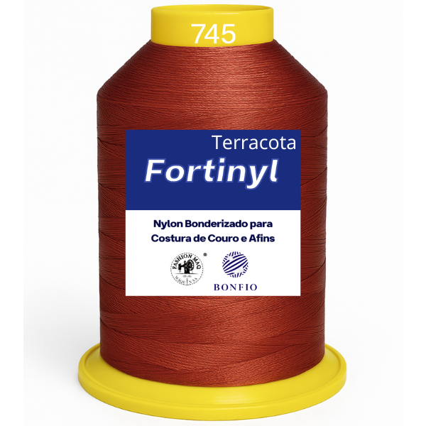 Linha de Nylon Bonfio Gramatura 60 (100% Poliamida) Cor Terracota - Para Costura de Couro e Afins