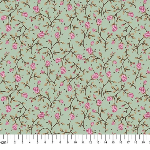 Tecido Tricoline Floral Verde
