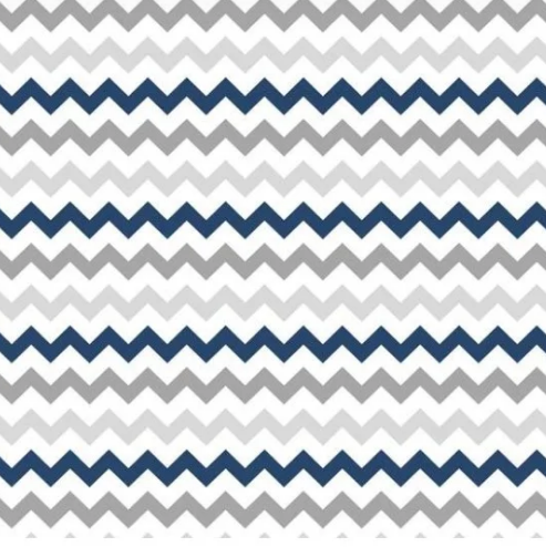 Tecido Tricoline Chevron Azul Marinho com Cinza