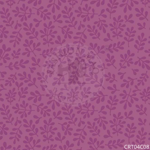 Tecido Tricoline Folhinhas Uva