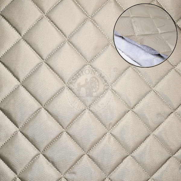Nylon Matelassê Impermeável Quadriculado Bege