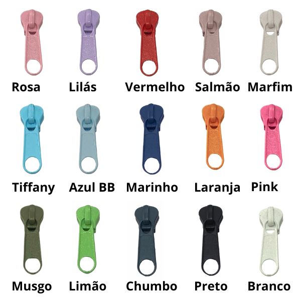 Cursor de Zíper Nº5 Tratorado Colorido