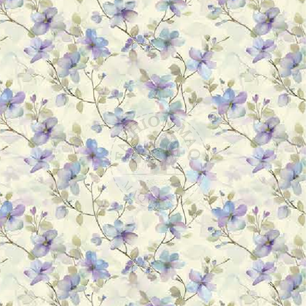 Tecido Tricoline Digital Blue Lavender 04