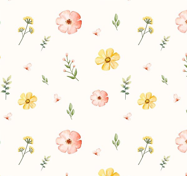Tecido Tricoline Digital Floral