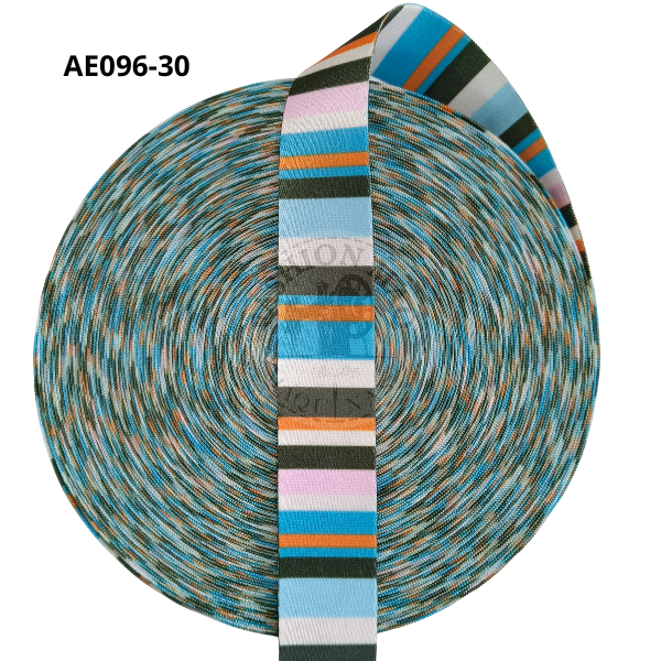 Alça Acetinada Estampada Cor 96 Piramidal Dupla Face 30mm - Toque Macio e Alta Resistência