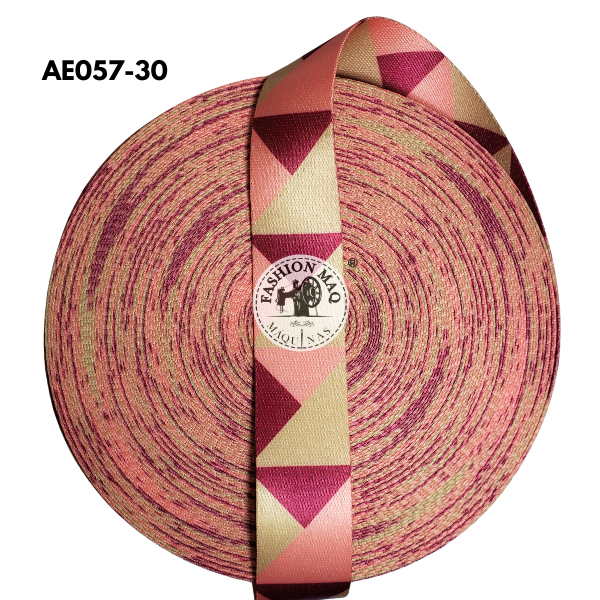 Alça Chic 30mm Estampada Triangular Vinho c/ Tang Nuda
