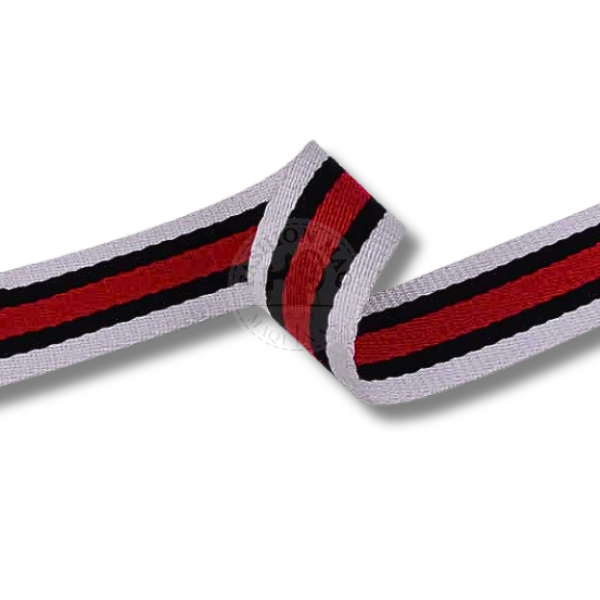Fita de Gorgurão 30mm Preto/Branco/Vermelho 2 metros
