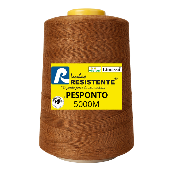 Linha Resistente 022/50 Ocre 5000m Pesponto Gramatura 200 Tex 50 Marca Resistente 100% Poliéster