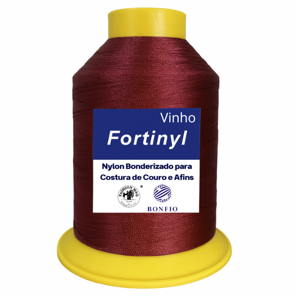 Linha de Nylon Bonfio Gramatura 60 Nº 717 (100% Poliamida) Cor Vinho - Para Costura de Couro e Afins