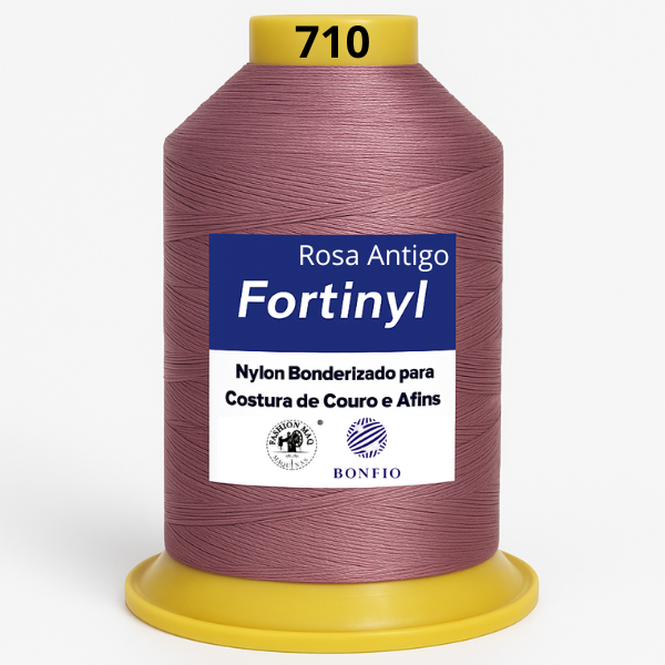 Linha de Nylon Bonfio Gramatura 60 (100% Poliamida) Cor Rosa Antigo - Para Costura de Couro e Afins