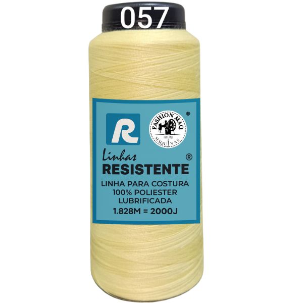 Linha de Costura Cor 057 Pastel 2000J (1.828m) Gramatura 120 Tex 27 Marca Resistente 100% Poliéster