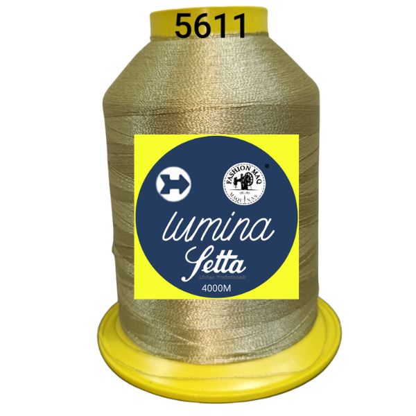 Linha de Bordado Cor 5611 Setta Lumina 4000 metros Brilho e Resistência para Bordados Profissionais#