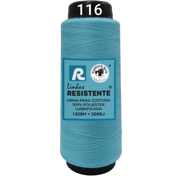 Linha de Costura Cor 116 Eduarda 2000J (1.828m) Gramatura 120 Tex 27 Marca Resistente 100% Poliéster