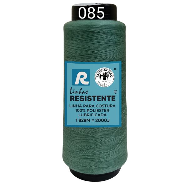 Linha de Costura Cor 085 Verde Natisa 2000J (1.828m) Gramatura 120 Tex 27 Marca Resistente 100% Poliéster