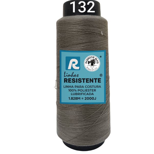 Linha de Costura Cor 132 Dark 2000J (1.828m) Gramatura 120 Tex 27 Marca Resistente 100% Poliéster