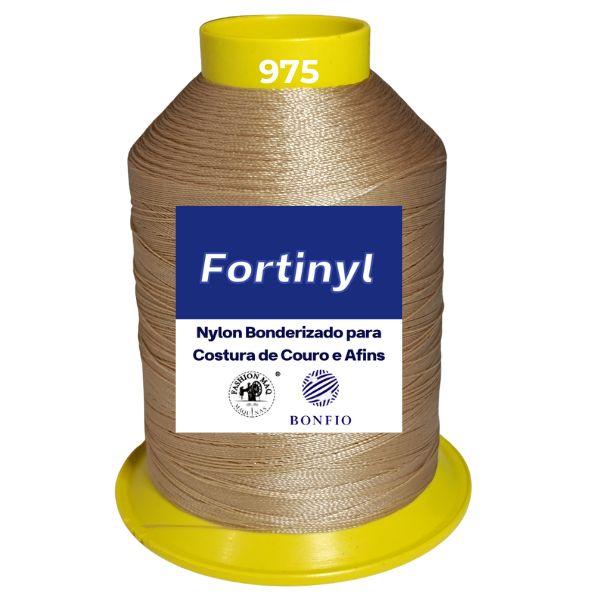 Linha de Nylon Bonfio Gramatura 60 Nº975 (100% Poliamida) Cor Bege - Para Costura de Couro e Afins