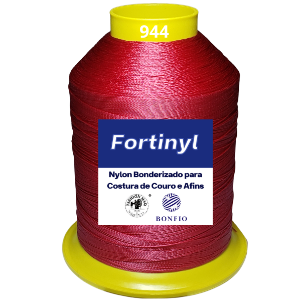 Linha de Nylon Bonfio Gramatura 60 Nº 944 (100% Poliamida) Cor Vermelho - Para Costura de Couro e Afins
