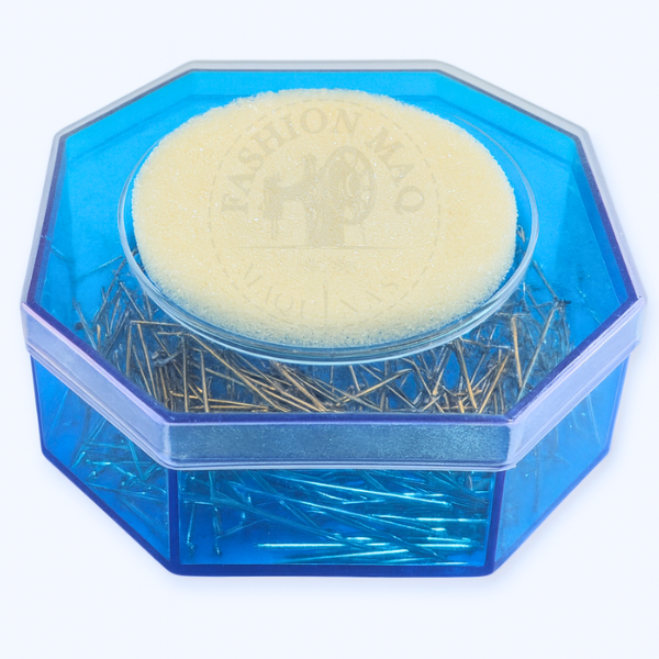 Alfinete Extra Fino 30mm sem Cabeça - Caixa Acrílica Azul com Espuma
