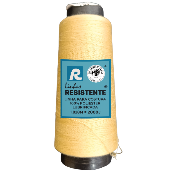 Linha de Costura Cor 240 Vanila 2000J (1.828m) Gramatura 120 Tex 27 Marca Resistente 100% Poliéster