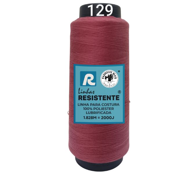 Linha de Costura Cor 129 Lisboa 2000J (1.828m) Gramatura 120 Tex 27 Marca Resistente 100% Poliéster#