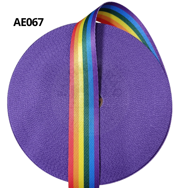 Alça Acetinada Estampada Cor 67 Arco - Íris 30mm - Toque Macio e Alta Resistência