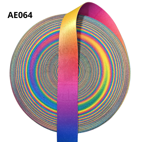Alça Acetinada Estampada Cor 64 Degradê Colorido 30mm - Toque Macio e Alta Resistência