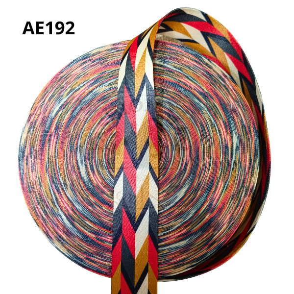 Alça Acetinada Estampada Cor 192 Mosaico Vinho 30mm - Toque Macio e Alta Resistência