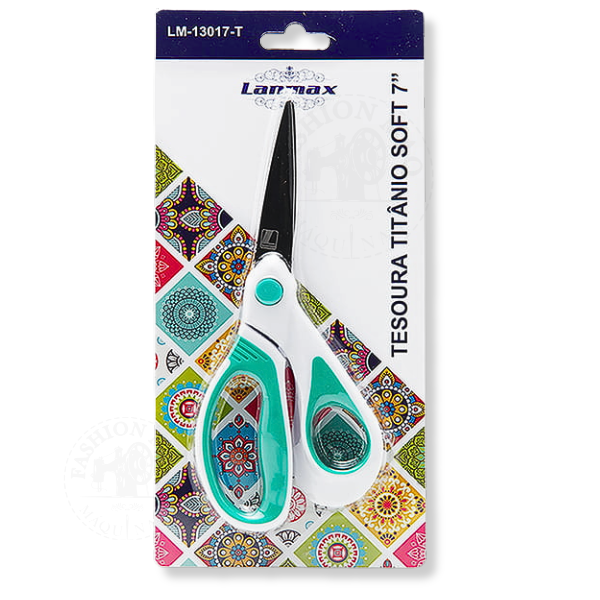 Tesoura Lanmax Titanio 7 Polegadas Verde Cabo Soft - Conforto e Precisão no Corte
