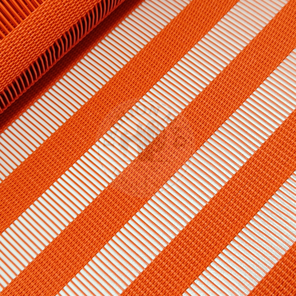 Tela Sintética Listrada Laranja 100% PVC Material para Bolsas, Brindes e Artesanato (0,50 x 1,40m)