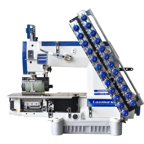 Máquina de Costura Industrial Elastiqueira Lanmax 12 Agulhas Cilindrica Direct Drive LM08812D 220v