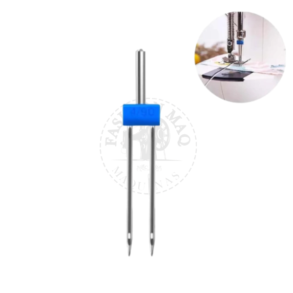 Agulha Dupla Importada P/ Máquina de Costura HZx1 Nº14 4mm