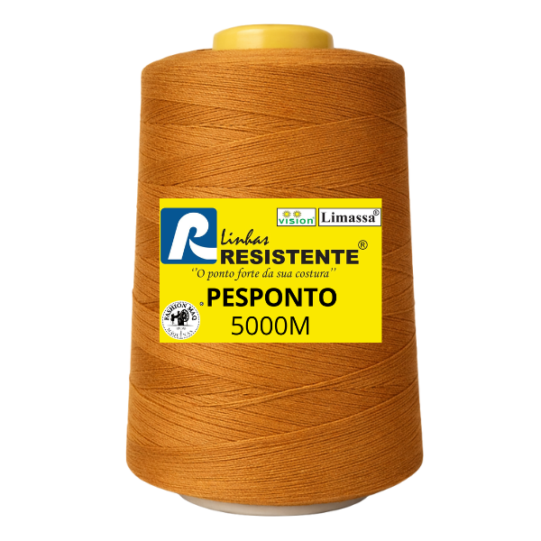Linha Resistente 171/50 Ocre 5000m Pesponto Gramatura 200 Tex 50 Marca Resistente 100% Poliéster