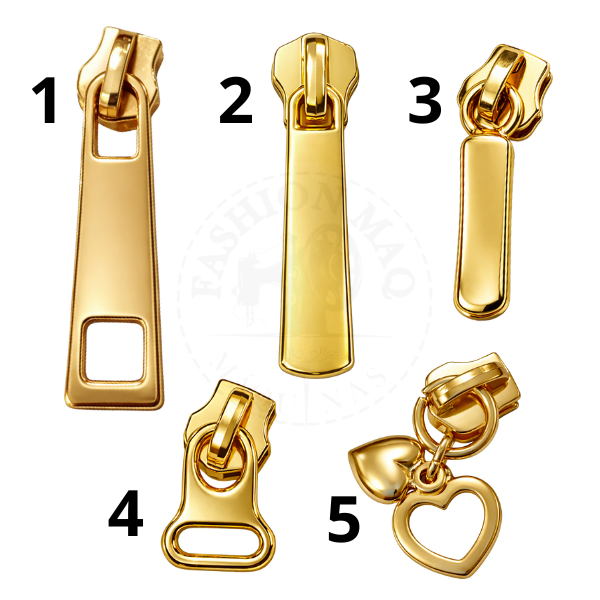 Cursor Exclusivo para o Zíper Two Way Bicolor nº5 - Cor Dourado