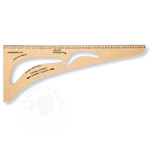 Esquadro MDF para Patchwork de 50cm c/ Cavas