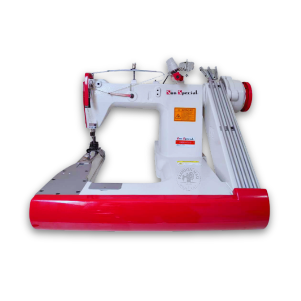 Máquina de Costura Industrial Fechadeira de Braço Sun Special SS928D Direct Drive 3 Agulhas