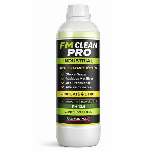 FM Clean Pro Industrial Desengraxante para Máquina de Costura e Peças Metálicas 1 Litro