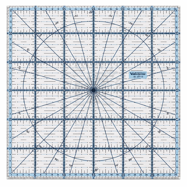 Régua Acrílica 30X30cm Para Corte E Costura, Patchwork, Scrapbook e Artesanato