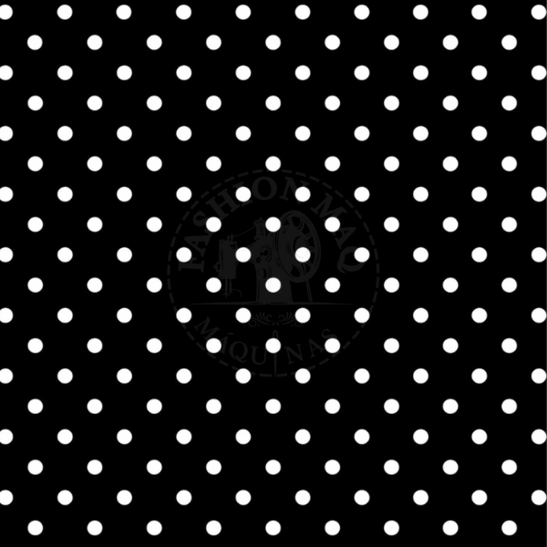 Tecido Tricoline 100% Algodão Poa Preto C/ Bolinhas Médio - Metro