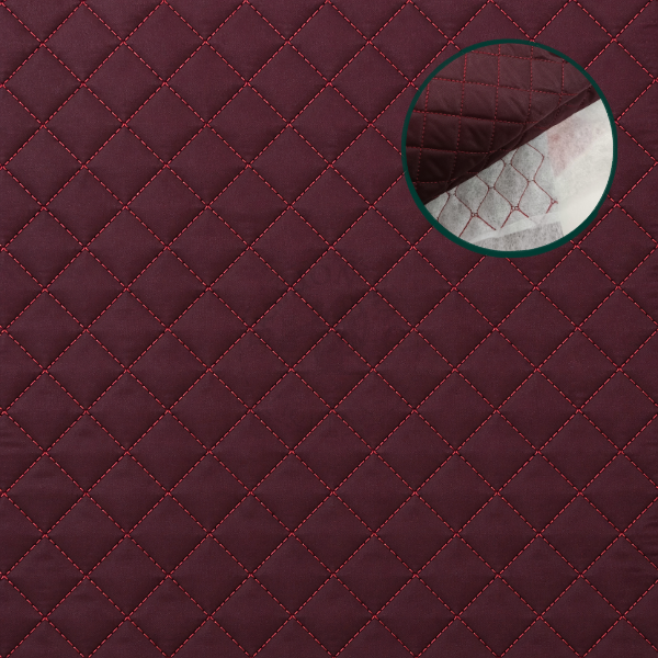 Nylon Matelassê Impermeável Quadriculado Vinho