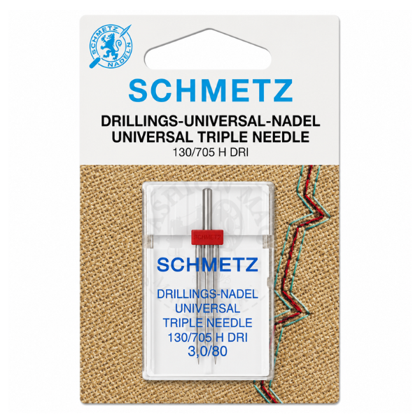 Agulha Schmetz Doméstica P/ Costura Tripla 130/705 H-Dri 3-0/80