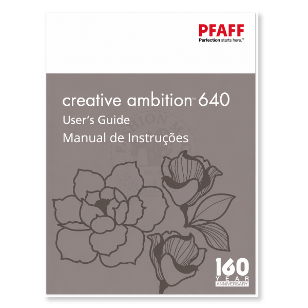 Manual de Máquina de Costura Doméstica Pfaff Creative Ambition 640 Original
