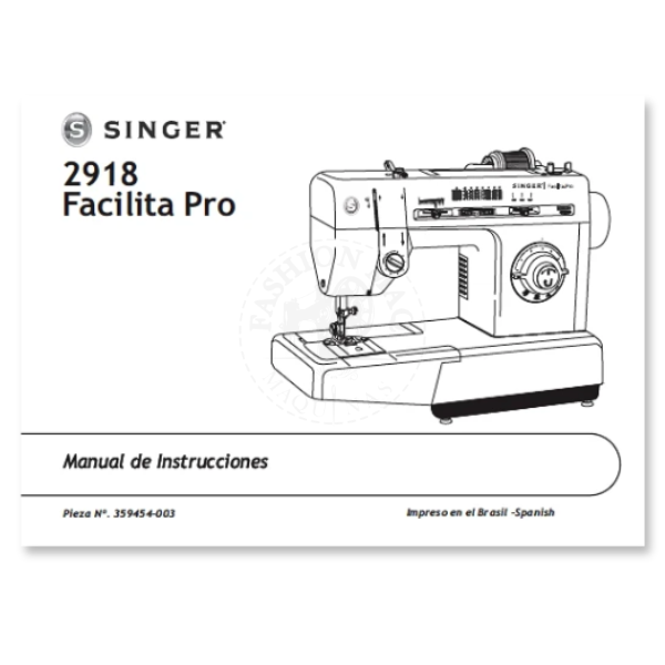 Manual de Máquina de Costura Doméstica Singer Facilita Pro 2918 Original