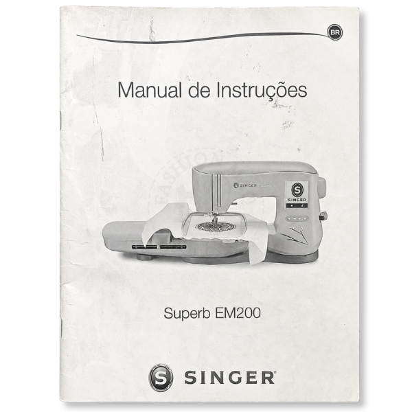 Manual de Máquina de Costura Doméstica Singer Bordadeira Superb EM200 Original