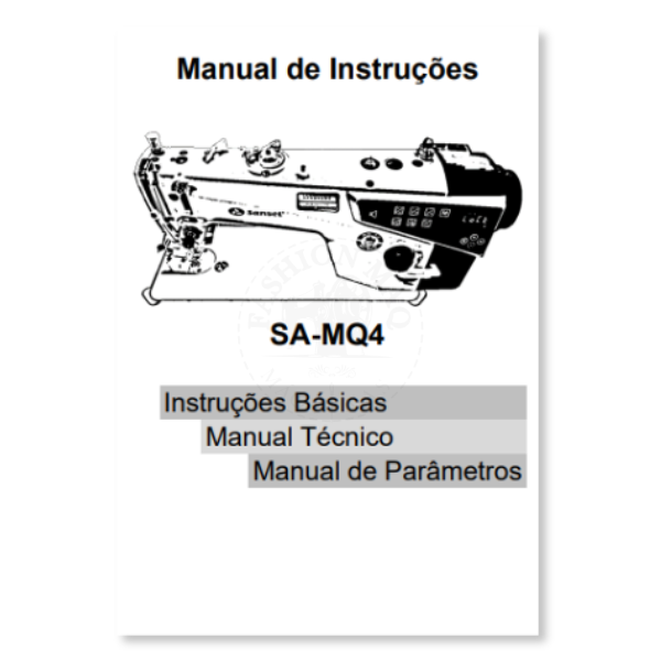 Manual de Máquina de Costura Reta Industrial Sansei SA-MQ4 Eletrônica Original