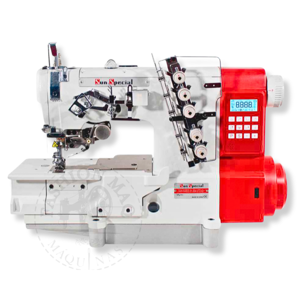 Máquina de Costura Industrial Galoneira Sun Special Eletrônica SSH500 220v C/ Acionamento de Calcador Automático