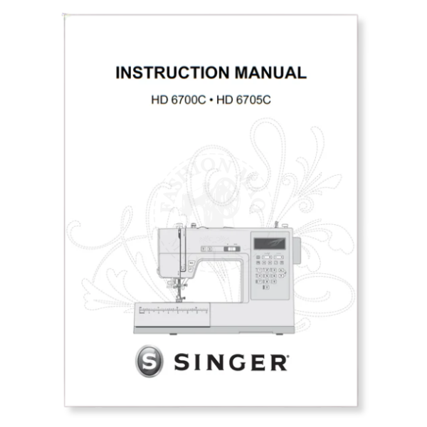 Manual de Máquina de Costura Doméstica Singer HD6700C HD6705C Original