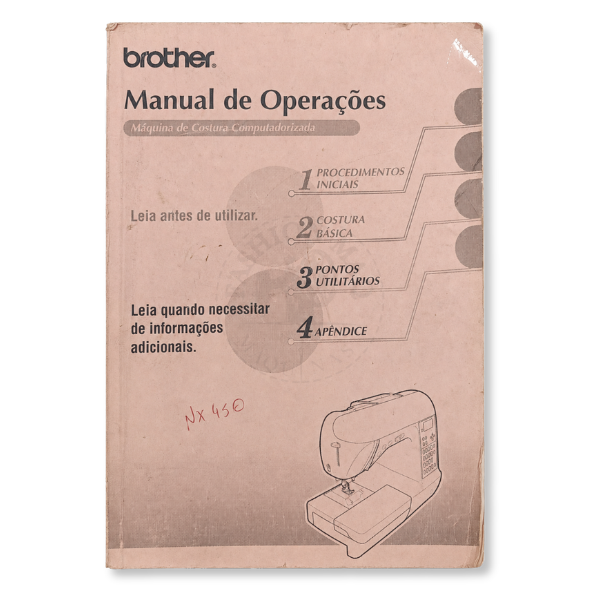 Manual de Máquina de Costura Doméstica Brother NX450 Original